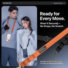 MAGEASY Odyssey MagSafe Crossbody iPhone Case with Strap for iPhone 17 Pro Max 6.9, 20ft Drop Protection, TPU Leather Shoulder Phone Carrying Case with Adjustable Lanyard (Coral)