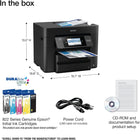 Epson Workforce Pro All-in-One WF-4833 Color Inkjet Printer, 4.3 Color Touchscreen Display, Wireless Connectivity, Automatic Duplex Printing, 4800x2400 dpi, Mobile Cloud Printing, Black, HDMI Cable