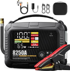 JFEGWO 8250A Heavy Duty Jump Starter with Air Compressor, 32000mAh 65W Fast Charging Portable Car Battery Booster Power Pack (for All Gas 12L Diesel), 150 PSI Tire Inflator, HD Display 12V Jump Box