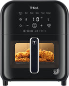 T-fal Infrared Air Fryer, Premium Infra-heat Technology, 7-in-1, 5L/ 5.3 QT, No-Preheating, Visible Window, 7 Cooking Programs with Extra Crispy Finish Program, Faster, Juicier, Crispier, Black