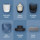 Philips Beard Trimmer 7000 Series - Self-sharpening Metal Blades, 40 Lock-in Settings, BeardSense Technology, Hair Collector, 100% Waterproof, Charging Stand, Travel Pouch, Model BT7665/15
