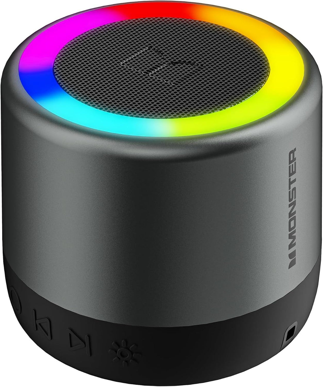 Monster S270 Bluetooth Speaker, Mini Portable Speaker with 360° Surround Sound, Bluetooth 6.0, Colorful Lights, TWS Paring, IPX6 Waterproof Wireless Speaker for Indoor Activities, Cycling, and Hiking