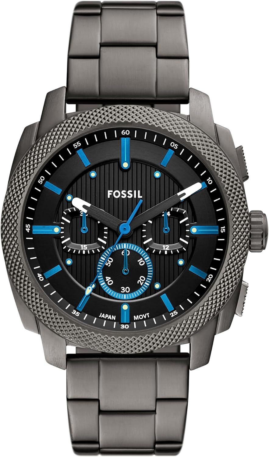 Fossil Men\'s Machine Chronograph Stainless Steel Watch, Silver/Black