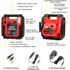 1800 Amp Jump Starter with Air Compressor, acetek Car Battery Jump Starter 260 PSI Tire Inflator, 20000mAh 12V Auto Lead-Acid Battery Booster (Up to 6L Gas or 6L Diesel Engine) with LED Light & USB