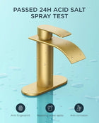 FORIOUS Bathroom Faucet, Single Handle Bathroom Faucet, Bathroom Sink Faucet Stainless Steel Single Hole Lavatory Faucet, Bathroom Vanity Faucet with Pop Up Drain (One or 3 Hole), Brushed Gold
