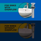Dearborn Push button Brushed Nickel Bathroom Decorative sink drain