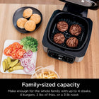 Ninja Foodi 5-in-1 4-qt. Air Fryer, Roast, Bake, Dehydrate Indoor Electric Grill (AG301), 10 x 10, Black and Silver