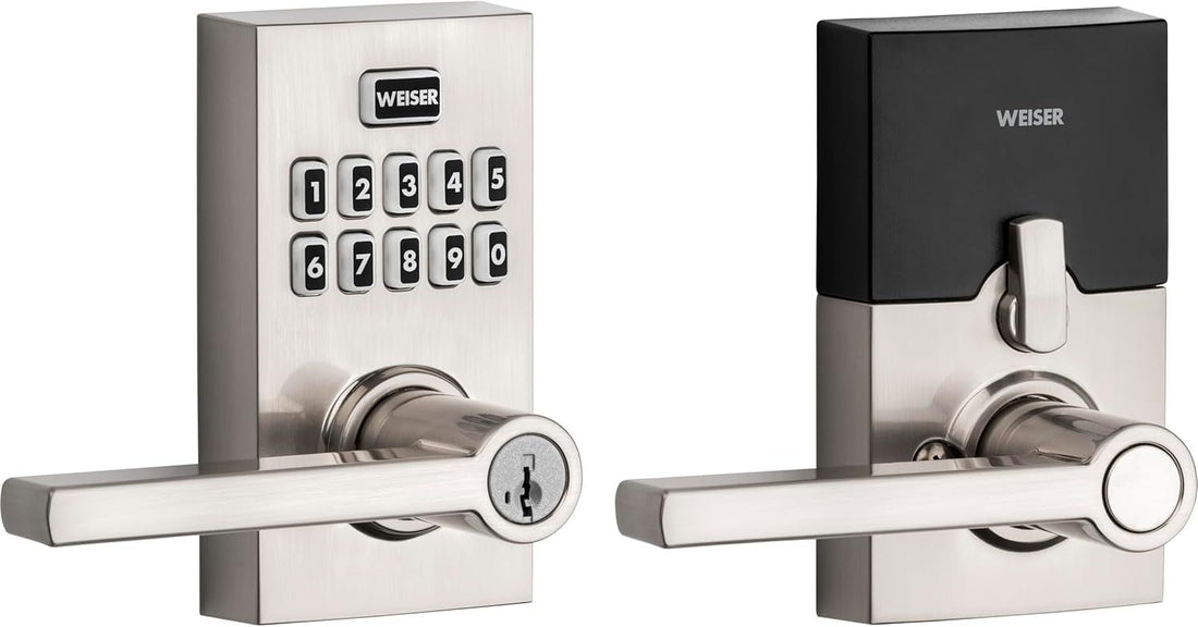 Weiser Smartcode 10 Satin Nickel Keyless Entry Door Lock with Handle/Deadbolt Lock, Keypad Door Lock with Auto Lock, Up to 30 User Codes, Electronic Door Handles/Door Locks for Entry Door & Garage