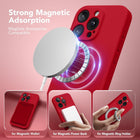 Magnetic for iPhone 16 Pro Max Case, Compatible with MagSafe, [Full Camera Protection][Screen Protector] Silicone Shockproof Protective Phone Case for iPhone 16 Pro Max 6.9\, Deep Red