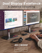 Lenovo USB-C Travel Dock - 7 Ports, Integrated Cable, Universal Compatibility, Dual 4K Displays - Black