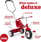 Kids Bike, Toddler Bike, Toddler Toys, Kids Toys for Ages 2-4, Radio Flyer Deluxe Steer & Stroll Tricycle, Trike for Ages 2-5, Red