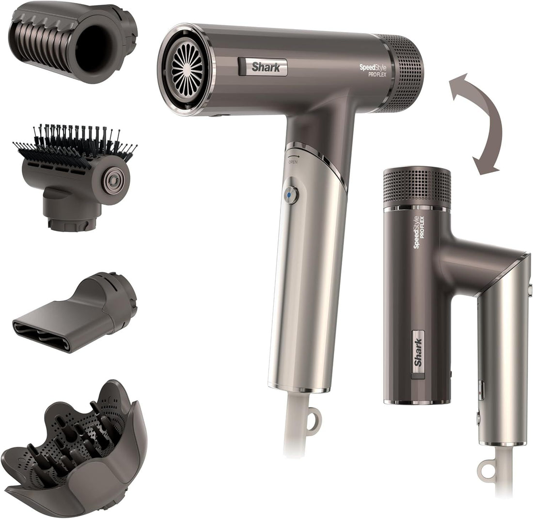 Shark® SpeedStyle™ Pro FLEX Professional Performance High-Velocity Hair Dryer System with Scalp Shield & IQ Speed Styling and Drying Suite™, Lightweight, Ionic, No Heat Damage, HD542C