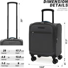 Verage Unisex Adult Soft Carry on Luggage with Spinner Wheels Luggage- Carry-On Luggage