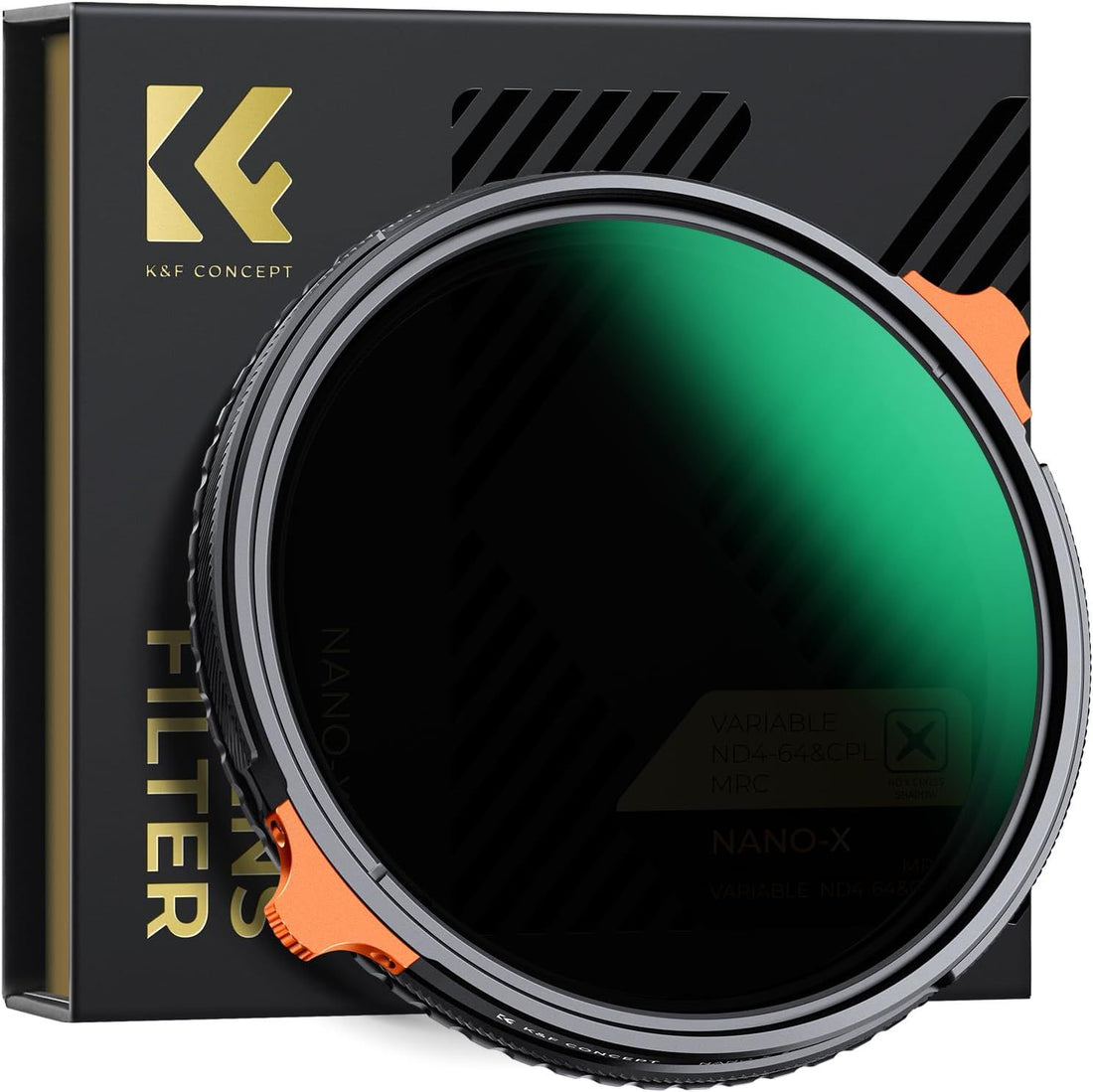 K&F CONCEPT 82mm Variable ND CPL Filter, ND4-ND64 & Polarizing CPL Circular Polarizing Fader Neutral Density Filter 2 in 1 for Camera Lens No X Spot Multi-Coating (Nano-X Series)