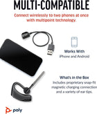 Poly Voyager Legend Wireless Headset (Plantronics) - Single-Ear Bluetooth W/Noise-Canceling Mic - Voice Controls - Mute & Volume Buttons - Ergonomic Design -Connect to Mobile/Tablet Via Bluetooth -FFP