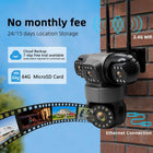 4-Lens Security Cameras Wireless Outdoor & Indoor, 8MP HD Image, 360° PTZ Coverage, WiFi App Remote, 2-Way Audio, Full Color Night Vision, AI Motion Detecting & Tracking