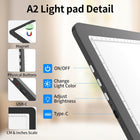 TOHETO A2 Light Pad 25.2\'\'x18.4\'\', Large Magnetic LED Light Board for Diamond Painting, 3-Color Modes Light Box for Tracing, 6-Level & Stepless Dimmerable Diamond Art Light Table for Drawing,Sketching