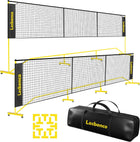 Losbenco Portable Pickleball Net with Wheels - 6-in-1 Adjustable Height Metal Frame Mesh, Standard Size 22FT, Pickleball, Tennis, Volleyball, Football Backyard Outdoor Game Net for Adults and Kids