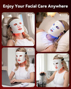 LED Red Light Face Mask, 460–850nm Near-Infrared Facial Light Mask with 3 Light Modes, White