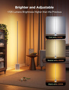 Govee Floor Lamp 2 Compatible with SmartThings, RGBIC Warm Cool White LED Floor Lamp, 1725lm Corner Lamp with Music Sync, 80+ Scene Modes, Smart Floor Lamp for Bedroom, Living Room, Studio, Silver