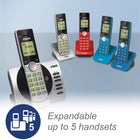 VTech DECT 6.0 3-Handset Cordless Phone with ITAD, CID, Backlit Keypads and Screens, Full Duplex Handset Speakerphones, Call Block Silver/Black, CS6929-3