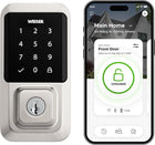 Weiser Halo Satin Nickel WiFi Smart Lock, Keyless Entry Door Lock, Touchscreen Keypad Door Lock, Amazon Alexa & Google Assistant/Google Home Compatible, Deadbolt Lock, Smart Locks for Entry Door