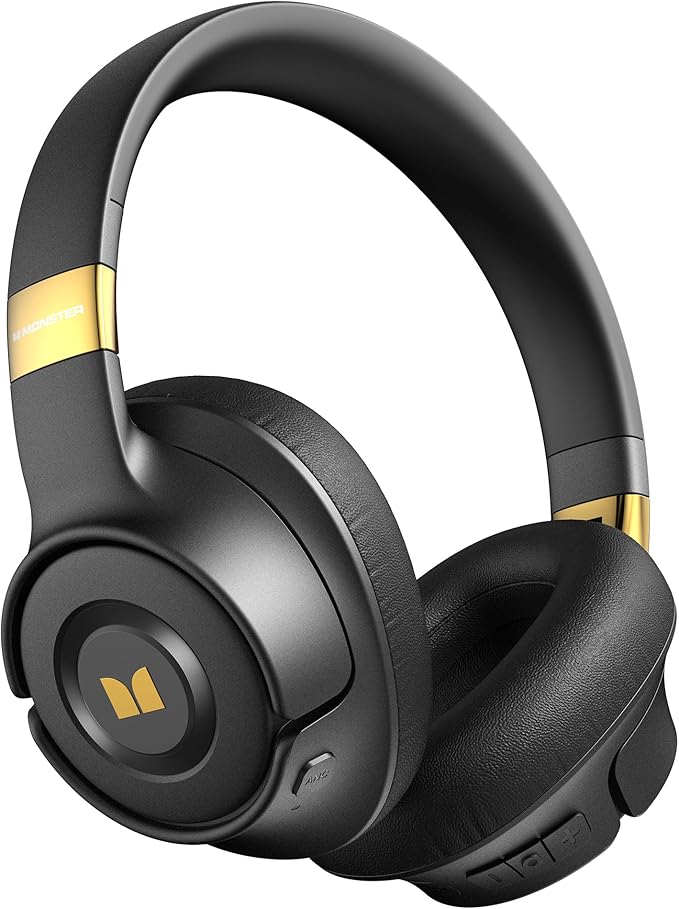 Monster Persona SE ANC Active Noise Cancelling Headphones, Wireless Bluetooth Headphones Over Ear, 60H Playtime, HiFi Stereo Audio, Deep Bass, Built-in Mic, Bluetooth Headphones for Home Office Travel