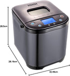 CULINARY CHEF Bread Maker Machine with Nonstick Bowl, Bread Hook, Measuring Cup & Spoon. 15-in-1, Gluten-Free Bread, Cake& Yogurt, 3 Crust Colour options and more. 3 Loaf Sizes. 2LB XL-BLACK