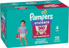 Pampers Diapers - Cruisers 360° - Size 4, up to 100% Leakproof Fit, Designed for Active Babies, Pull On Diaper, EZ Off Tabs Designed for Easy Changes, 1 Pack (Count of 108)