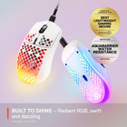 SteelSeries Aerox 3 - Holey RGB Gaming Mouse - Ultra-lightweight Water Resistant Design - 8,500 DPI TrueMove Core Optical Sensor - Snow