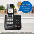 Panasonic DECT 6.0 Expandable Cordless Phone with Answering Machine and Call Block - 3 Cordless Handsets - KX-TGD393CB (Black)