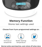 Baby Brezza Electric Baby Bottle Warmer, Breast Milk + Baby Food Warmer and Defroster - Universal Fits All Feeding Bottles:Glass, Plastic, Small, Large + Digital Display,Black and White