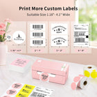 JADENS Bluetooth Thermal Label Printer 4x6, Pink Wireless Shipping Label Printer for Small Business & Packages, Compatible with iOS, Android, Mac, Windows, Amazon, Etsy, Ebay, Shopify