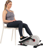 Sunny Health & Fitness Under Desk Elliptical Exerciser for Home, Seated Ellipse Training Machine for Senior Exercise, with Handle, Easy to Carry, Optional Free SunnyFit App, Magnetic, Motorized & Pink