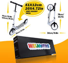 Kick Scooter for Kids Ages 6+, Teens & Adults, Adjustable Handlebars, Rear Brake, Big Wheel Foldable Scooter for Indoor & Outdoor