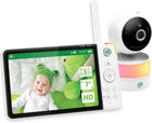Leapfrog LF920HD Baby Monitor with Camera and Audio, 7\ Hd Display Baby Camera Monitor, Color Night Vision, 360 Pan-Tilt, Night Light, Temp & Humidity Sensor, Up to 1000ft, Secure Transmission