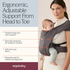 Ergobaby Embrace Newborn Baby Carrier for Infants 0-12 Months (7-25 lbs) - Ergonomic 2-Position Infant Carrier with Head and Neck Support, Hip-Healthy Positioning - Pure Black