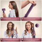 Mythsight StyleVibe 6-in-1 Hair Dryer & Blow Dryer Brush, Air Styler with Travel Bag, L/R Auto Wrap Curls, Fast Drying, Thermal Round Brush, Smooth Blowouts, Frizz-Free Volume, No Heat Damage