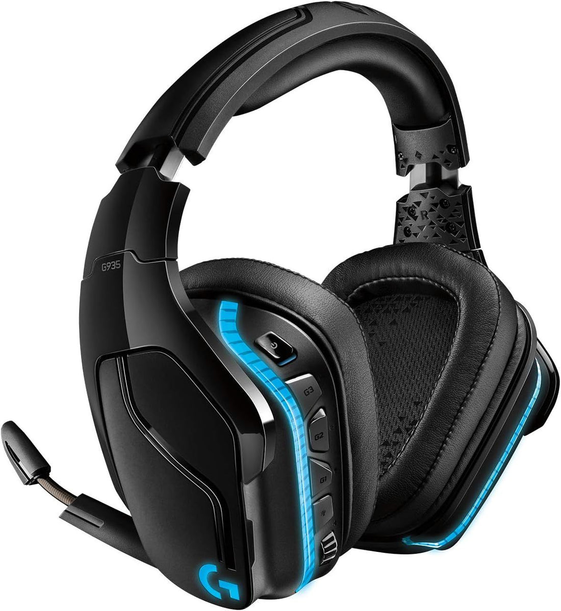 Logitech G935 Wireless Gaming RGB Headset, 7.1 Surround Sound, DTS Headphone:X 2.0, 50 mm PRO-G Drivers, 2.4 GHz Wireless, Flip-to-Mute Mic, PC