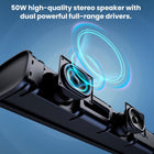 MZEIBO 50W Mini TV Sound Bar, Bluetooth Sound Bar with ARC/Optical/AUX, Compact Surround Sound System, ARC/Optical/AUX Connections, for TV/PC/Projectors