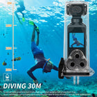 Handheld Action Camera, 1080P HD Camcorder, Rotatable Stabilizer with 1080 Camera, Waterproof Shell, Mic Clip, for Filming Travel Vlog Video