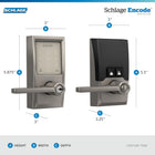 Schlage Encode Smart Wi-Fi Lock with Lever Handle, Touchscreen Keypad, Keyless Entry Door Lock, App Control, Alexa, Google Home and Airbnb Compatible, Satin Nickel, FE789WB CEN 619 LAT