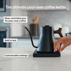 Fellow Stagg EKG Pro Studio Electric Gooseneck Kettle - Pour-Over Coffee and Tea Pot, Stainless Steel, Quick Heating, Matte Black with Walnut Wood Handle, 0.9 Liter | Precise Temp Control for Pour-Over Coffee & Tea, Stainless Steel, Brew Timer, Scheduling