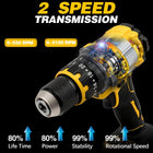 Cordless Drill Compatible with Dewalt 20V Batteries Compact Brushless 1/2” Hammer Drill Driver, 160Nm MAX Torque, 2 Variable Speed 20+3 Position(Tool Only - Battery and Charger Not Included)