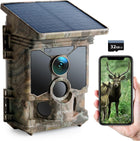 Solar Trail Cameras 4K 68MP, CEYOMUR WiFi Bluetooth Trail Camera with 5200mAh Rechargeable Battery, Game Camera with 120° Detection Night Vision Motion Activated IP66 Waterproof U3 32GB Micro SD Card