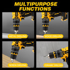 Cordless Drill Compatible with Dewalt 20V Batteries Compact Brushless 1/2” Hammer Drill Driver, 160Nm MAX Torque, 2 Variable Speed 20+3 Position(Tool Only - Battery and Charger Not Included)