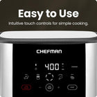 Chefman TurboFry Touch Air Fryer, 5Qt (4.75L) Family Size, One Touch Digital Control Presets, French Fries, Chicken, Meat, Fish, Nonstick Dishwasher-Safe Parts, Automatic Shutoff, Stainless Steel