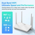 DBIT AC1200 Gigabit WiFi Router, 2.4GHz + 5GHz Dual Band MU-MIMO, 4x1000Mbps Ethernet Ports, 4x5dBi Antennas, Router/AP/Repeater Modes, EasyMesh, Compatible with ISPs