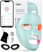 Qure LED Light Therapy Mask: 3 Modes, Customizable 5 Facial Areas & 5 Lights: Red, Deep-Red, Blue, Amber & Infrared, 3-Min Daily, Eye-Protection, Smart App