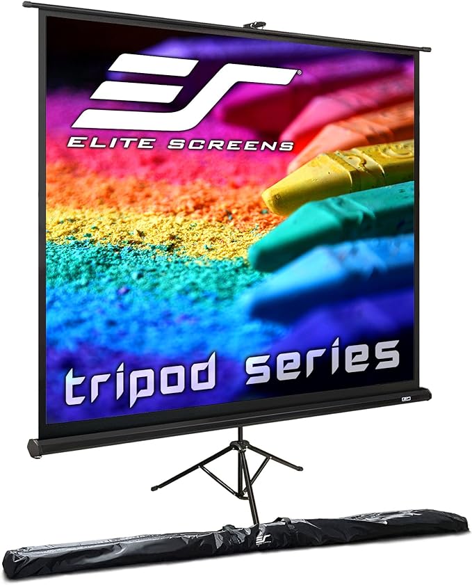 Elite Screens Tripod, 136-inch, Adjustable Multi Aspect Ratio Portable Pull Up Projection Projector Screen, T136UWS1